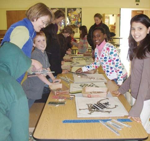 Students creating the column